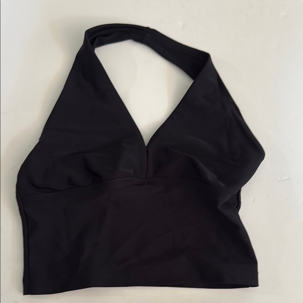 Katrina Black Halter girls  dance Top size youth Large